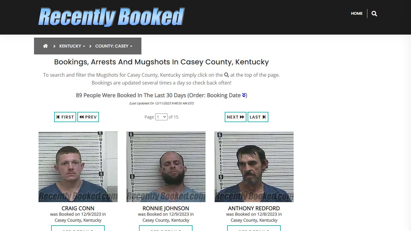 Recent bookings, Arrests, Mugshots in Casey County, Kentucky